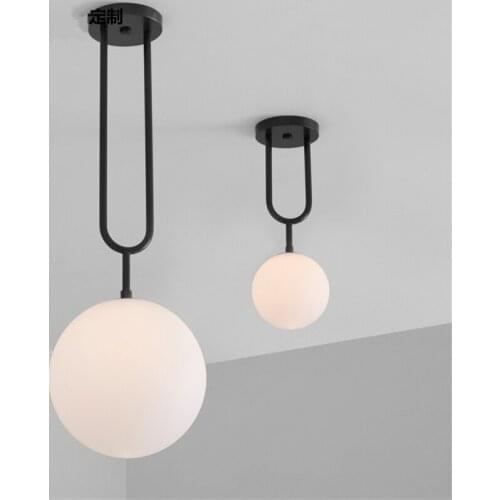 Modern Single Head Glass Pipe U Shade Pendant Lights Bedroom Living Room Restaurant Nordic Table Study Hanging Lamps De Fixtures