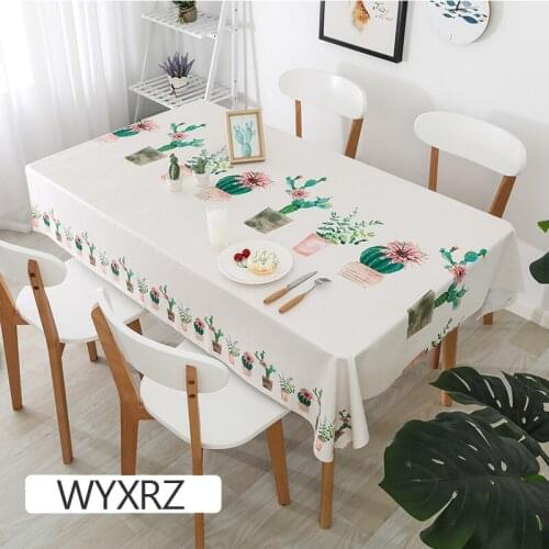 PVC Plastic Waterproof Fabric Table Cloth Pastoral Printing Kitchen Tablecloth Oilproof Decorative Elegant Dining Table Cover