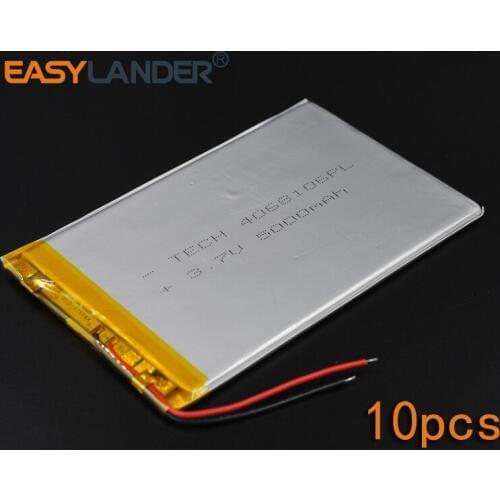 10pcs/Lot 3.7V 5000mAh 4068106 Rechargeable li Polymer Li-ion Battery For Bluetooth Notebook E-Book Power Bank Portable Consumer