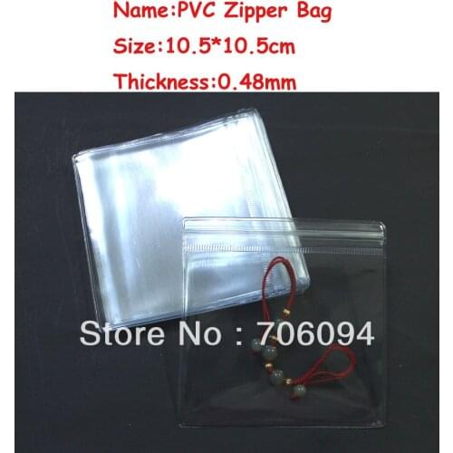 100PCS 10.5*10.5cm PVC Transparent plastic bags,PVC Zipper Plastic bag,Jewerly/Gift sealing bag,Thickness:0.48mm,Free Shipping