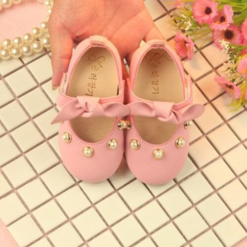 2021 Spring Autumn Baby Girls Bow Soft Bottom Toddler Shoes Fashion Princess Shoes Infant Kids PU Leather Garden Shoes
