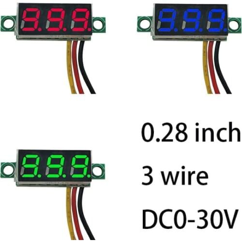 0.28 inch DC 0-100V 3-Wire Mini Gauge voltage meter Voltmeter LED Display Digital Panel Voltmeter Meter Detector Monitor Tools