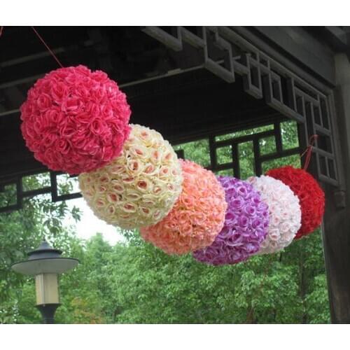 6 Inch Wedding silk Pomander Kissing Ball flower ball decorate artificial flower for wedding garden market decoration