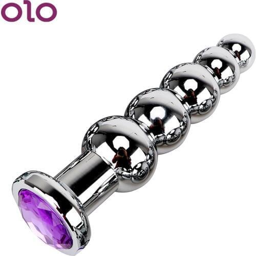 OLO Big Size Metal Anal Plugs Butt Plug Heavy Anus Beads Prostate Massage Stainless Steel Sex Toys for Men and Women Gay