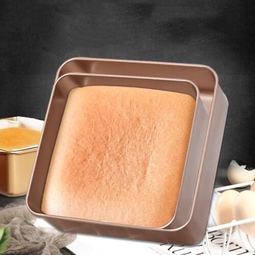 Nonstick Baking Pan Cake Mould Square Cake Baking Pan Golden Carbon Steel Mould Barbecue Bread Mould