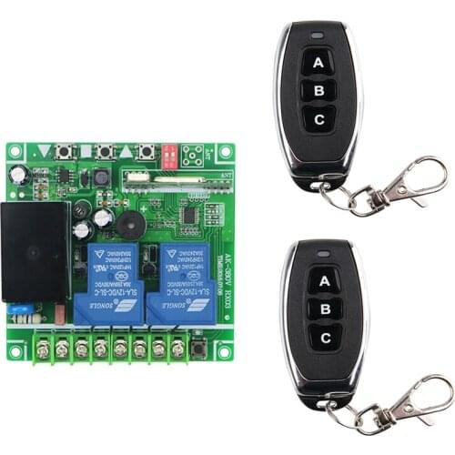 Garage door/motor/projection screen/blinds AC 220 V 240 V 250V 380V 2 CH RF Wireless Remote Control 1 recaiver+2 transmitter