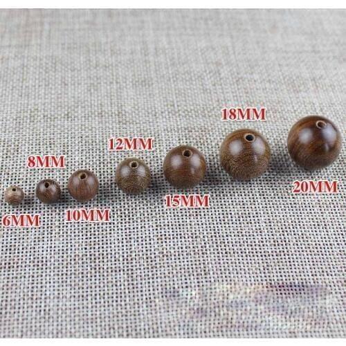 50pcs/lot Sandalwood Loose Beads 6 8 10 12 15 18 20mm Pick Size Buddhism Jewelry Findings Wood Beads For DIY Bracelet Making