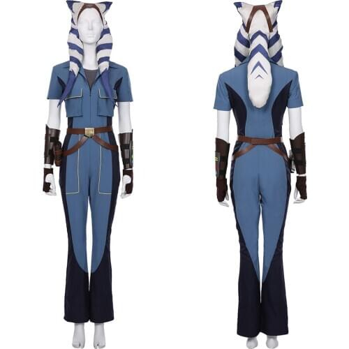 Fast Shipping Star Cosplay costume Ahsoka Tano Cosplay Costume Women Girls Outfit Halloween Carnival Costumes
