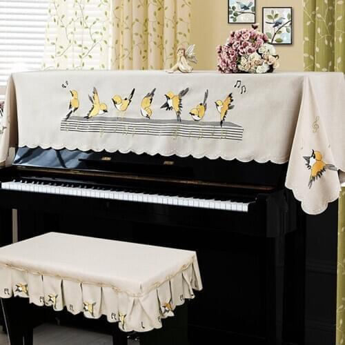 Half Piano Cover with Stool Cover Style Contains Romantic Natural Rural Cartoon European Lace BEST Dust-Proof Piano Covers
