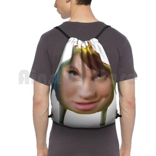 Debby Ryan Meme Backpack Drawstring Bags Gym Bag Waterproof Debby Ryan Meme Meme 2020 Mike Monsters Inc Channel Alt Alt