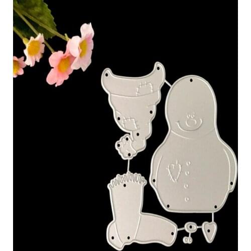 E7CB Christmas Snowman Cutting Die Cartoon Little Snowman Embossing Knife Mould Template Carbon Steel Blade Punch Stencil Die