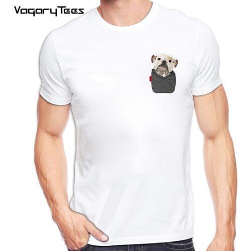 Pet French Bulldog Pug Dog Print T-Shirt 2019 Funny Pocket T-Shirts Men Women Short Sleeve Rock T Shirt Cute Animal T Shirt