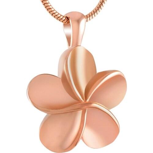 IJD8026 Trendy Five-Petaled Flower Cremation Pendant Memorial Jewelry Ashes Holder Urn Funeral Keepsake Necklace& Filling Kit