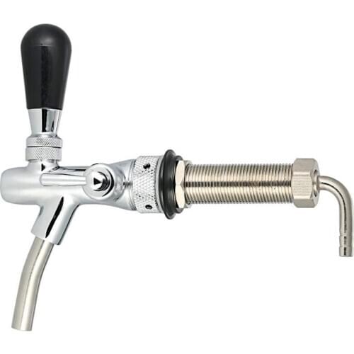 Quality Adjustable Flow Control Chrome Draft Beer Faucet Tap G5/8 Shank Long Stem Home Brew Beer Keg Faucet-Silver