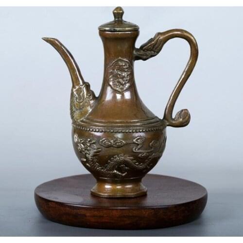 China brass Dragon flagon crafts statue