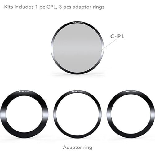 Nisi 100mm V5 Square Filter Kit Triple 3 Filter METAL Holder + CPL+Adapter Ring Universal with Integrated CPL or Landscape CPL