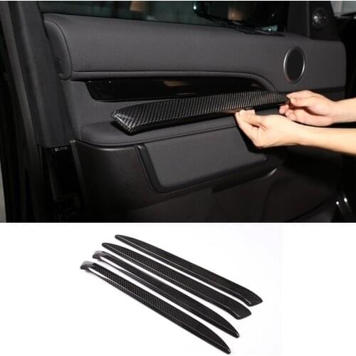 Fit For Land Rover Discovery 5 LR5 l462 2017-2020 Real Dry Carbon Fiber Interior Car Door Side Strips Cover Trim Sticker