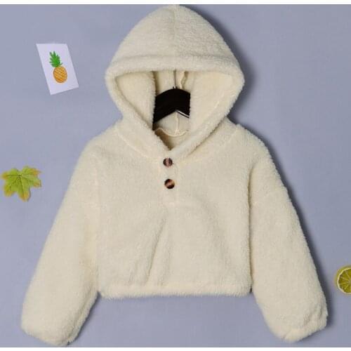 Casual Children Hooded Sweater Autumn Winter Long-Sleeved Solid Color Warm Soft Sweatshirt Thickened Coat Kids Clothing