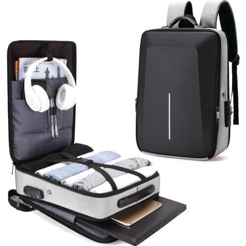 REJS LANGT Anti-Theft Backpack with Charging 15.6 Inch Laptop Backpacks Men Business Daily Work Waterproof Travel Bag Mochila