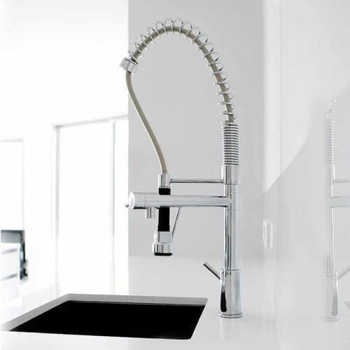 High Quality 2 Water Types Spray Hot Cold Water Mixer Tap Chrome Kitchen Faucet Pull Out Kitchen Sink Faucet