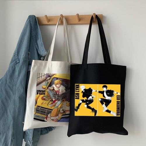 Banana Fish Anime Fashion Canvas Bag Shopper Harajuku Goth Punk Large Capacity Womens bag Casual Handbag Vintage Shoulder Bag