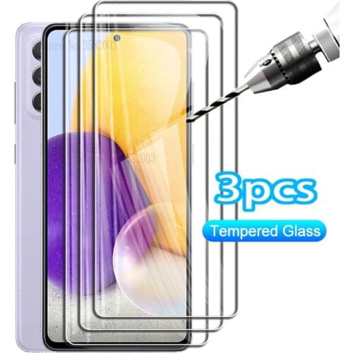 3Pcs Protective Glass For Samsung Galaxy A72 Screen Protector For Samsung A 72 Tempered glass For Samsung A72 72A 4g/5g films
