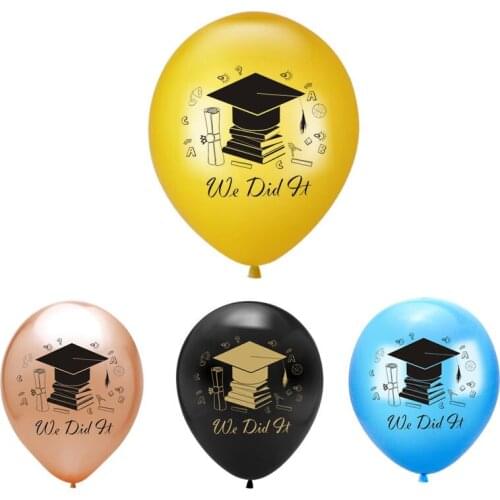 10pcs 12inch Graduation Latex Balloon Round Letter 'We Did It' Balloon Printing Latex Balloon Party Decorations
