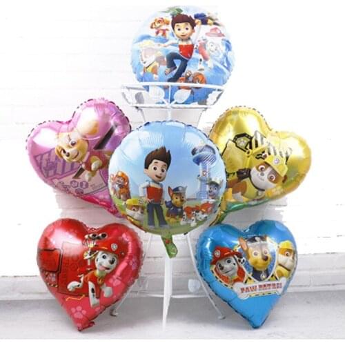 100pcs Paw Patrol Birthday Balloons Ryder Chase Anime Action Figures Children Toys Animal Dolls Cute Globos Wholesale Items Kids