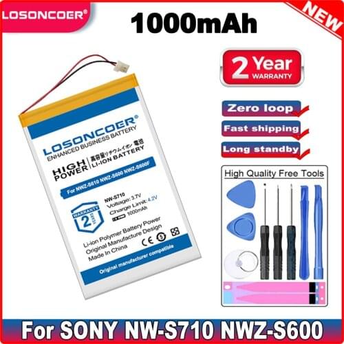 1000mAh Battery For SONY NW-S710 NWZ-S600 NWZ-S600F NWZ-S610 NWZ-S615 NWZ-S615F NWZ-S616 NWZ-S616F NWZ-S618 Batteries