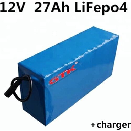 12V 27Ah LiFepo4 lithium battery pack 30Ah 25Ah 26650 with BMS for inverter solar panel portable equipments solar street light