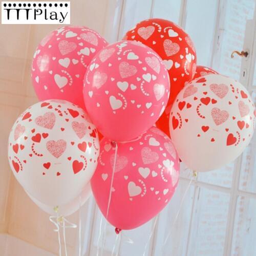 50pcs/lot 12inch Thick 3.2g Full Printed Heart Latex Balloons Valentines Day Wedding Decoration Birthday Party Balloon Supplies