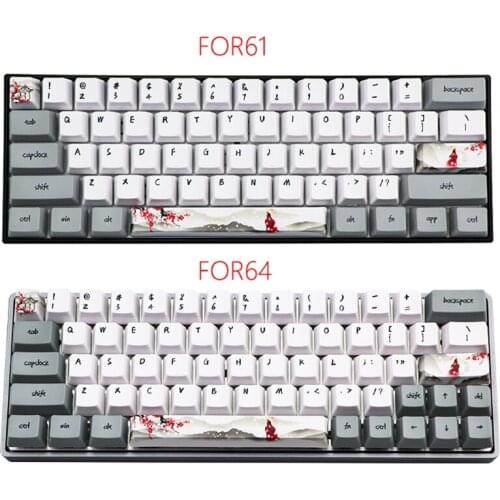 73 Key Dye Sublimation Keyboard Keycap PBT OEM Snowflake Plum For GH60 GK61 GK64