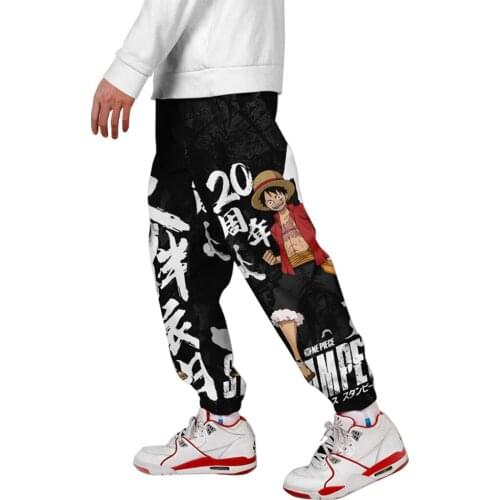 2020 3D Print Anime ONE PIECE Cargo Pants Hip hop Harajuku Streetwear Elastic Waist Hip Hop Autumn Winter Pants