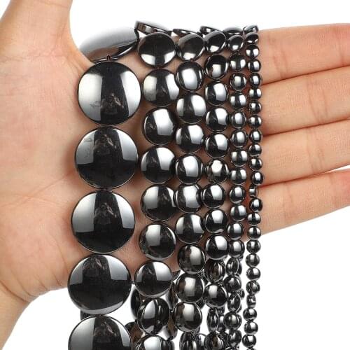Natural Stone Beads Black Hematite Beads Round Loose Beads For Jewelry Making DIY Bracelet Accessories Beads 4-20MM