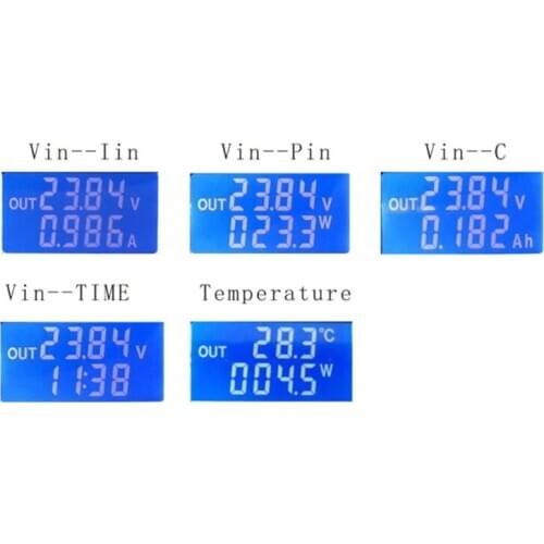 DC5-38V Multifunction Voltmeter Ammeter Electronic Load Battery Monitor Tester 62KC