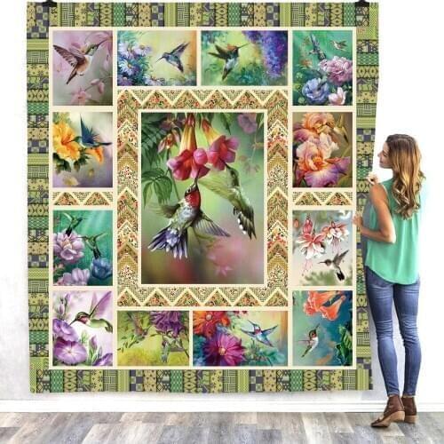 Bird 3d printed fleece blanket for Beds Hiking Picnic Thick Fashionable Bedspread Sherpa Throw Blanket 02