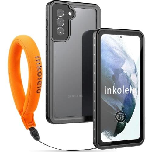Inkolelo Samsung Galaxy S21 Plus / S21 + Waterproof Case, Built-in Screen IP68 Waterproof Full Sealed Shockproof Cover Black