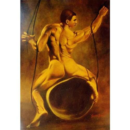 Oil painting on canvas 100% (handmade) nude man on canvas 24x36inch 006