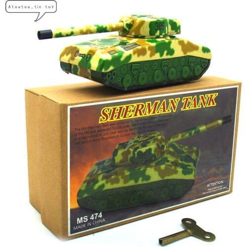 Classic Tank Tin Wind Up Clockwork Toys Tank model Wind-up Tin Toy For Children Adults Educational Collection Gifts