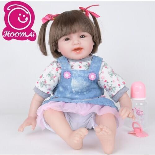 22"Bebe Reborn Silicone Vinyl Cloth Body Doll Lifelike Newborn Realistic Fashion Baby Doll Toy For Childrens Day Kid Gifts 55CM