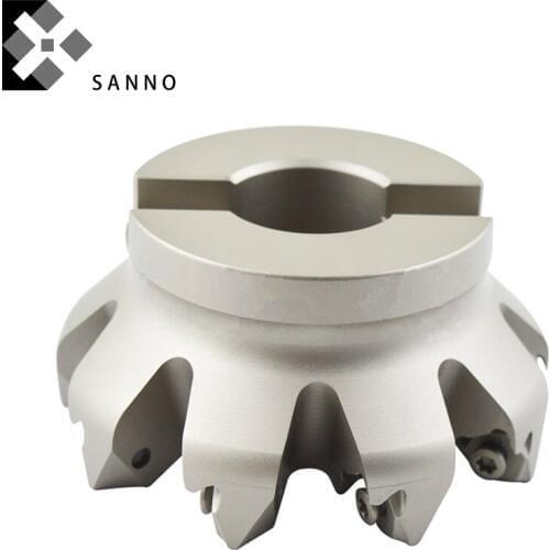MFWN90 cnc helix double face milling cutter MFWN900D125-8T / 12T-M40 fast cutting lathe machine suitable for WNMU080608 insert
