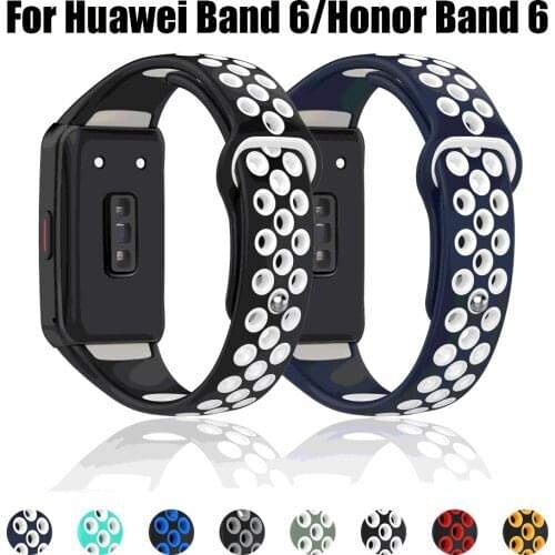 Soft Adjustable Silicone Replacement Wrist Strap For Huawei Honor Band 6 Sports Bracelet Band For Honor Band 6 Wristband belt