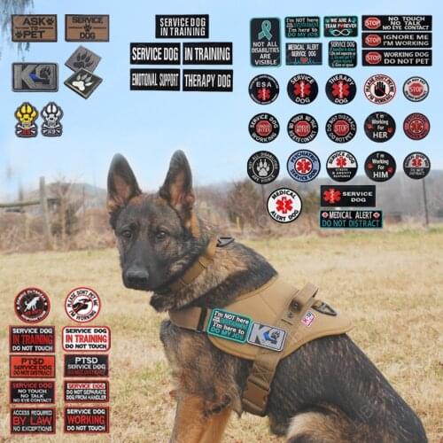 Service DOG THERAPY PET Patch Medic Working Dog In Training Emblem Badge K9 K-9 Patch For Police Military PET Vest Harnesses
