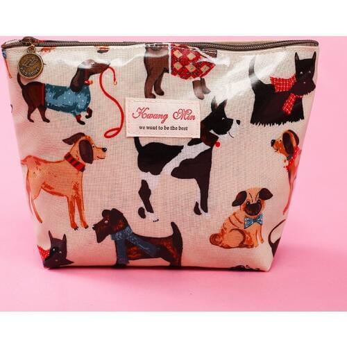 2019 New Creative Makeup Bags With Cute Dog And Cat Pattern Cosmetics Pouch For Travel Ladies Pocket Women Wash Bag Waterproof
