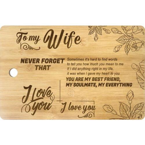 To My Life Romantic Love Quotes Personalized Cutting Board Custom Text Rectangle Bamboo Chopping Block Housewarming Chef Gift
