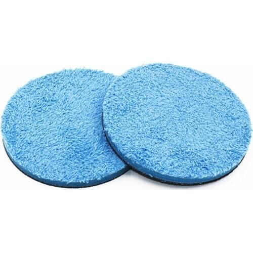 2 Pcs/Lot 3" 4" 5" 6" 7" 8" Car Microfiber Buff Wax Polishing Disc Buffing Pad For Rotary Dual Action DA