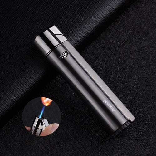 Portable Slender Strip Metal Lighters Inflatable Windproof Gas Lighter Creative Male and Female Cigarette Lighter Butane