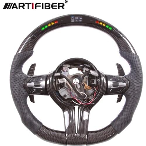 Real Carbon Fiber LED Steering Wheel with LED for BMW F22 F23 F45 F30 F31 M Series 1 Series 2 Series 3 Series