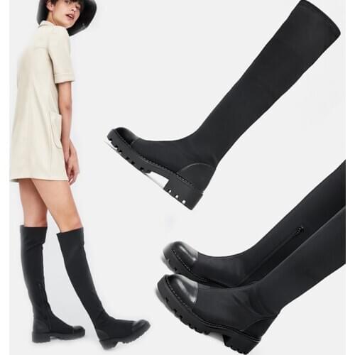 Over the Knee Boots Women Sock Knee High Boots Slim Stretch Fabric Spring Autumn Platform Heels Boots Sexy Shoes