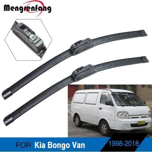 For Kia Bongo Van Car Soft Rubber Wiper Front Windscreen Wiper Blades J Hook Arms 1998-2018